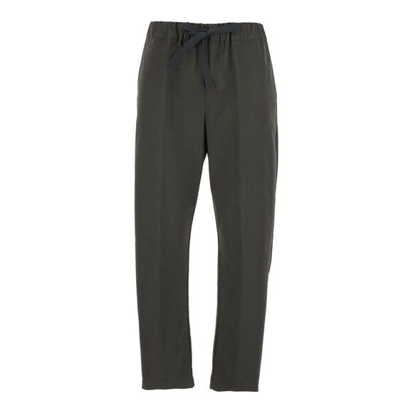 Semicouture Women Green Pants With Elastic Drawstring Waist In Cotton Woman